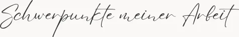 Schwerpunkte meiner Arbeit